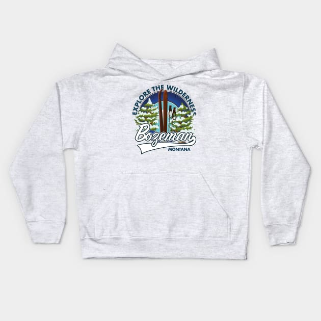 Bozeman Montana ski logo Kids Hoodie by nickemporium1